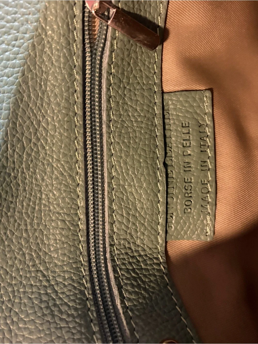Borse in Pelle Sage Green ITALY Leather Knot Wristlet Clutch Crossbody NWOT